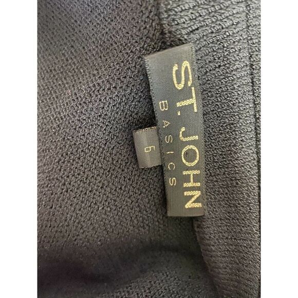ST. JOHN Basics Blk Blazer Jacket Crop Pant Suit Santana Knit 3 piece Sz 6 10 S - Picture 6 of 9